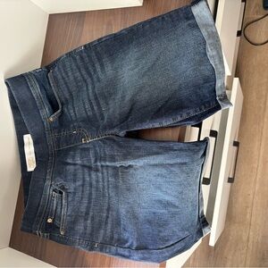 Signature by Levi Strauss Dark Blue Denim Pull-On Bermuda Shorts